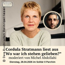 Lesung mit Cordula Stratmann - Wo war ich stehen geblieben? | moderiert von Michael Abdollahi